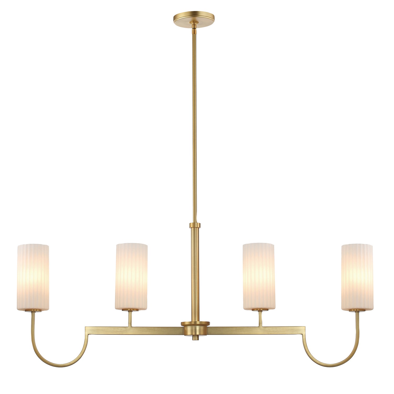 Maxim - 32004SWSBR - Four Light Linear Chandelier - Town and Country - Satin Brass