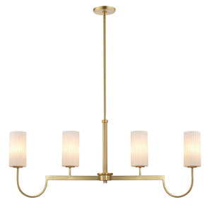 Maxim - 32004SWSBR - Four Light Linear Chandelier - Town and Country - Satin Brass