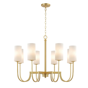 Maxim - 32008SWSBR - Eight Light Chandelier - Town and Country - Satin Brass