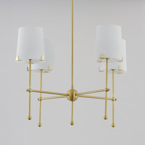 Maxim - 32364WTSBR - Four Light Chandelier - Huntington - Satin Brass