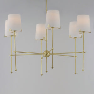 Maxim - 32366WTSBR - Six Light Chandelier - Huntington - Satin Brass