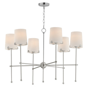 Maxim - 32366WTSN - Six Light Chandelier - Huntington - Satin Nickel