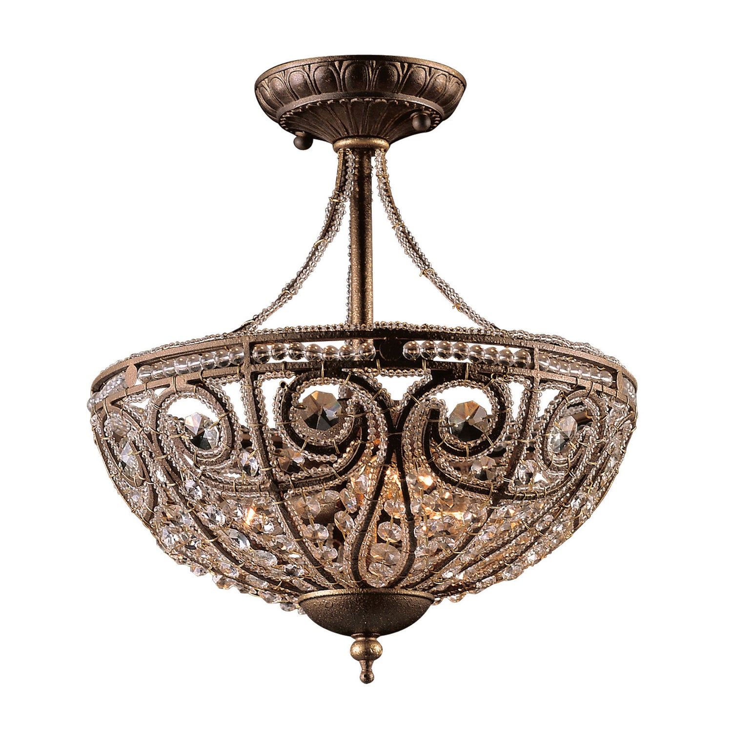 ELK Home - 5964/3 - Three Light Semi Flush Mount - Elizabethan - Dark Bronze