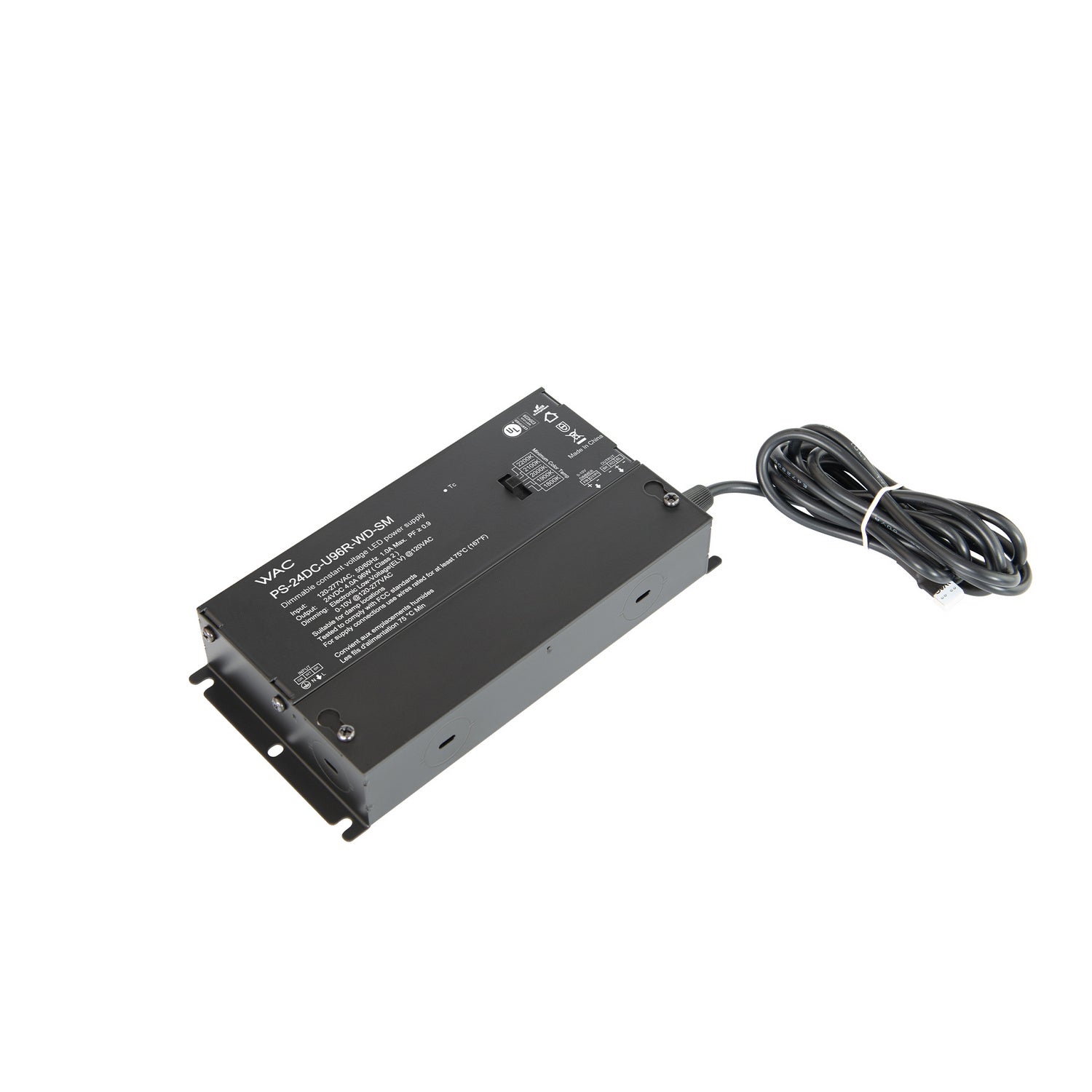 W.A.C. Lighting - PS-24DC-U96R-WD-SM - Remote Power Supply - Invisiled Dim To Warm - BLACK