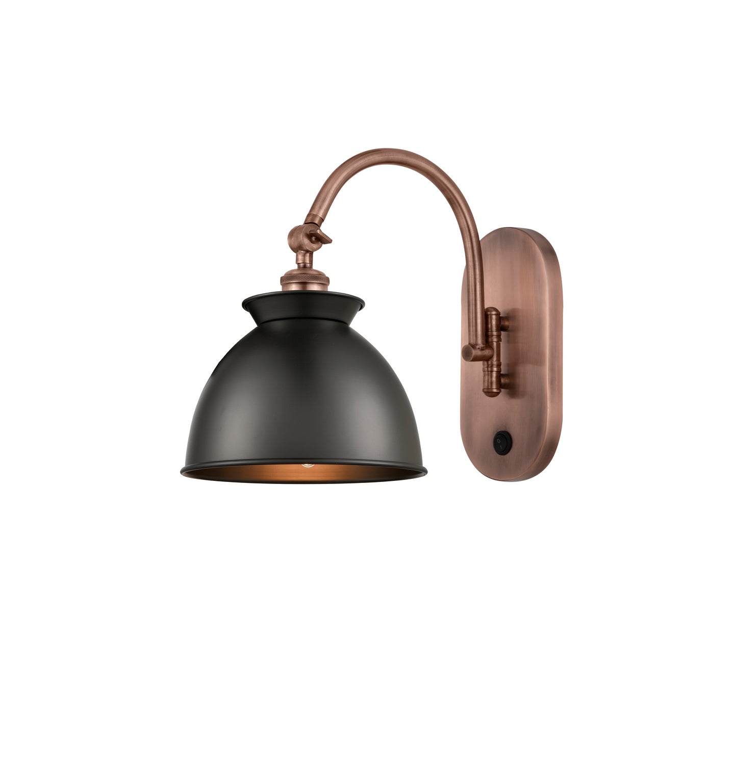 Innovations - 518-1W-AC-M14-BK - One Light Wall Sconce - Ballston - Antique Copper