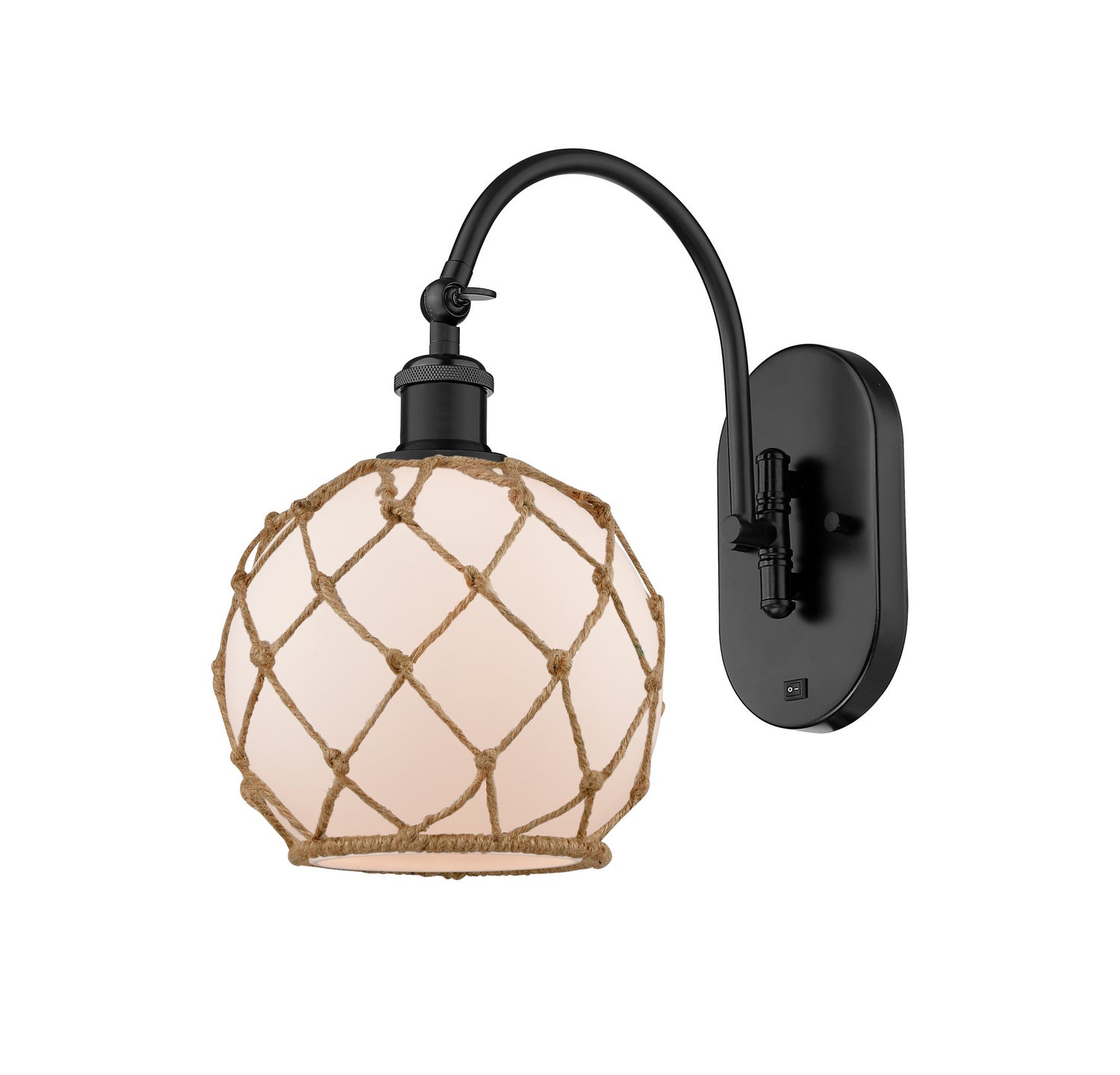 Innovations - 518-1W-BK-G121-8RB - One Light Wall Sconce - Ballston - Matte Black