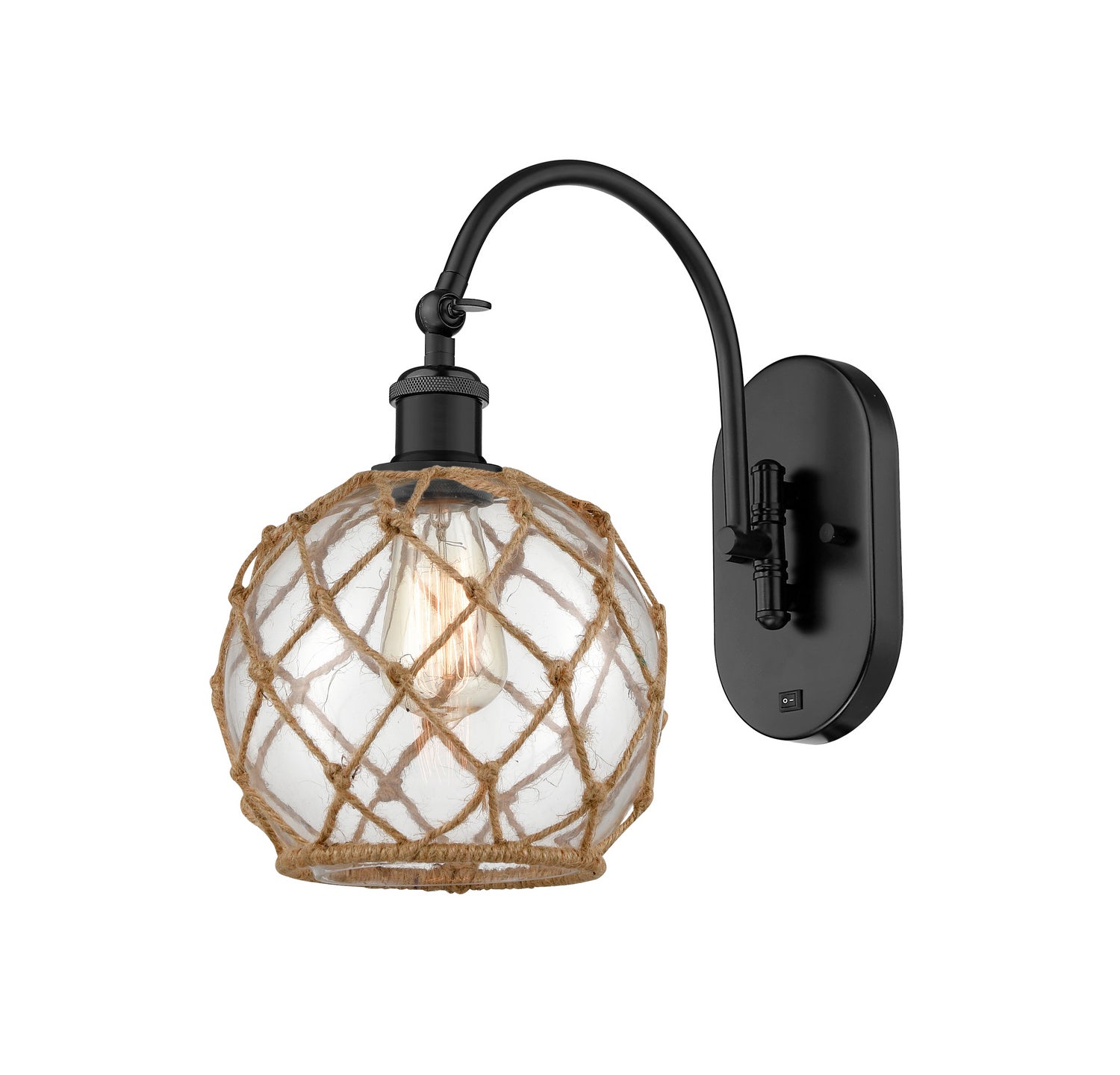 Innovations - 518-1W-BK-G122-8RB - One Light Wall Sconce - Ballston - Matte Black