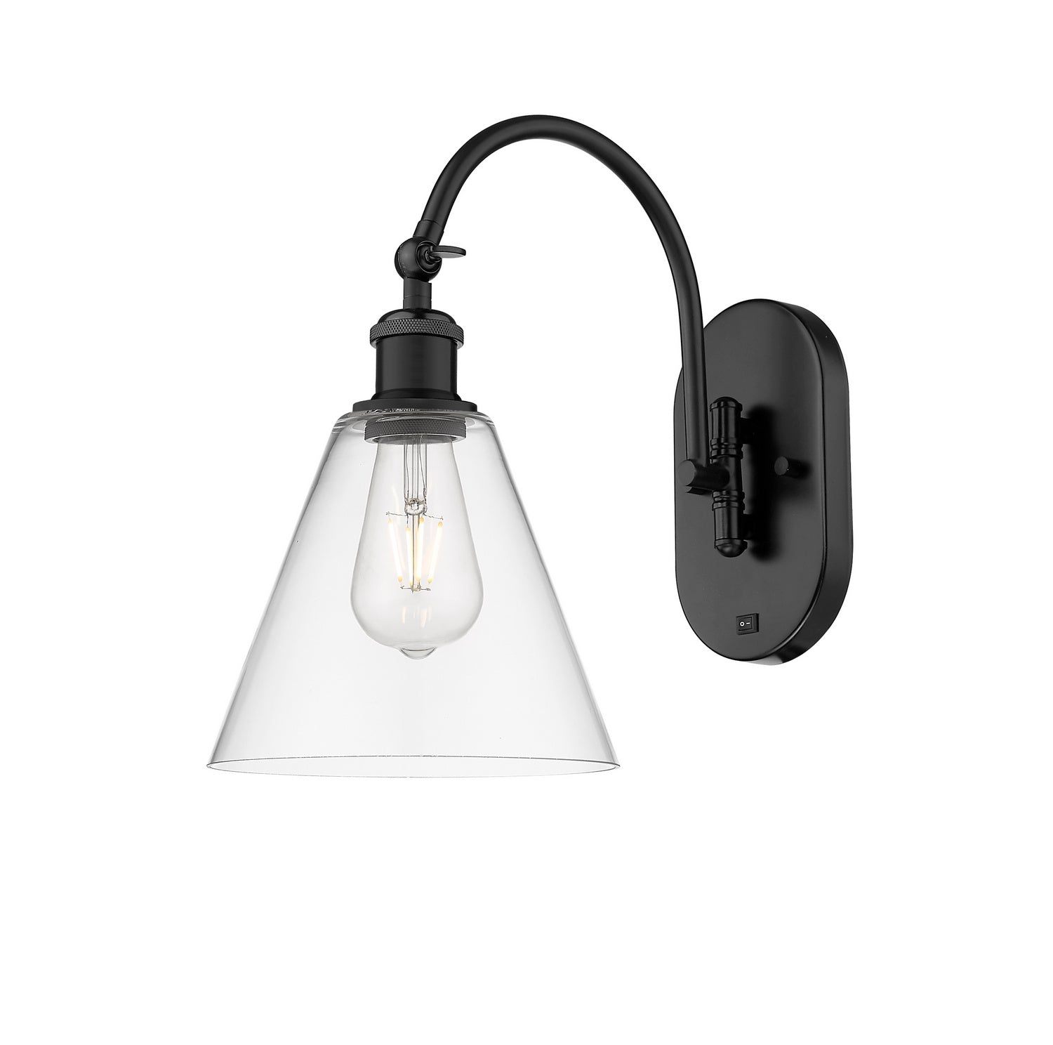 Innovations - 518-1W-BK-GBC-82 - One Light Wall Sconce - Ballston - Matte Black