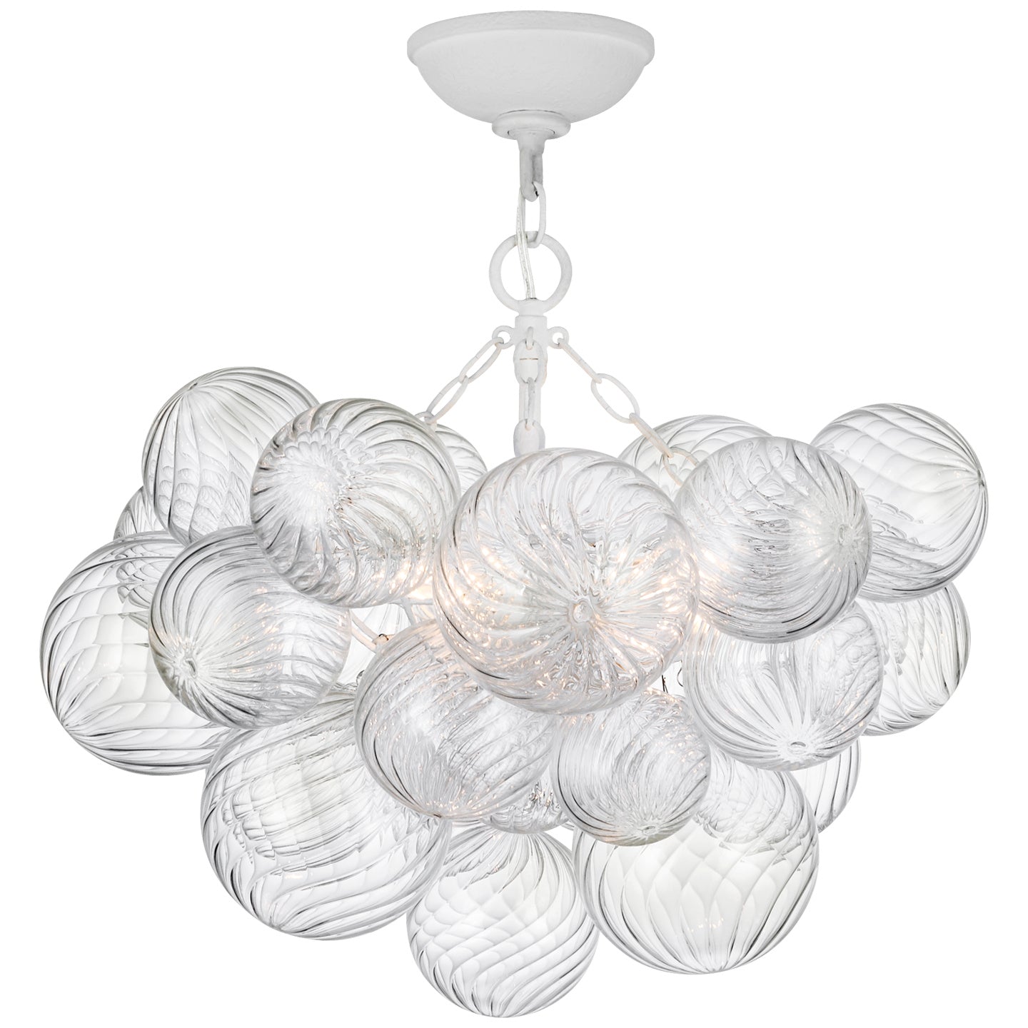 Visual Comfort Signature - JN 4110PW/CG - LED Semi-Flush Mount - Talia - Plaster White and Clear Swirled Glass