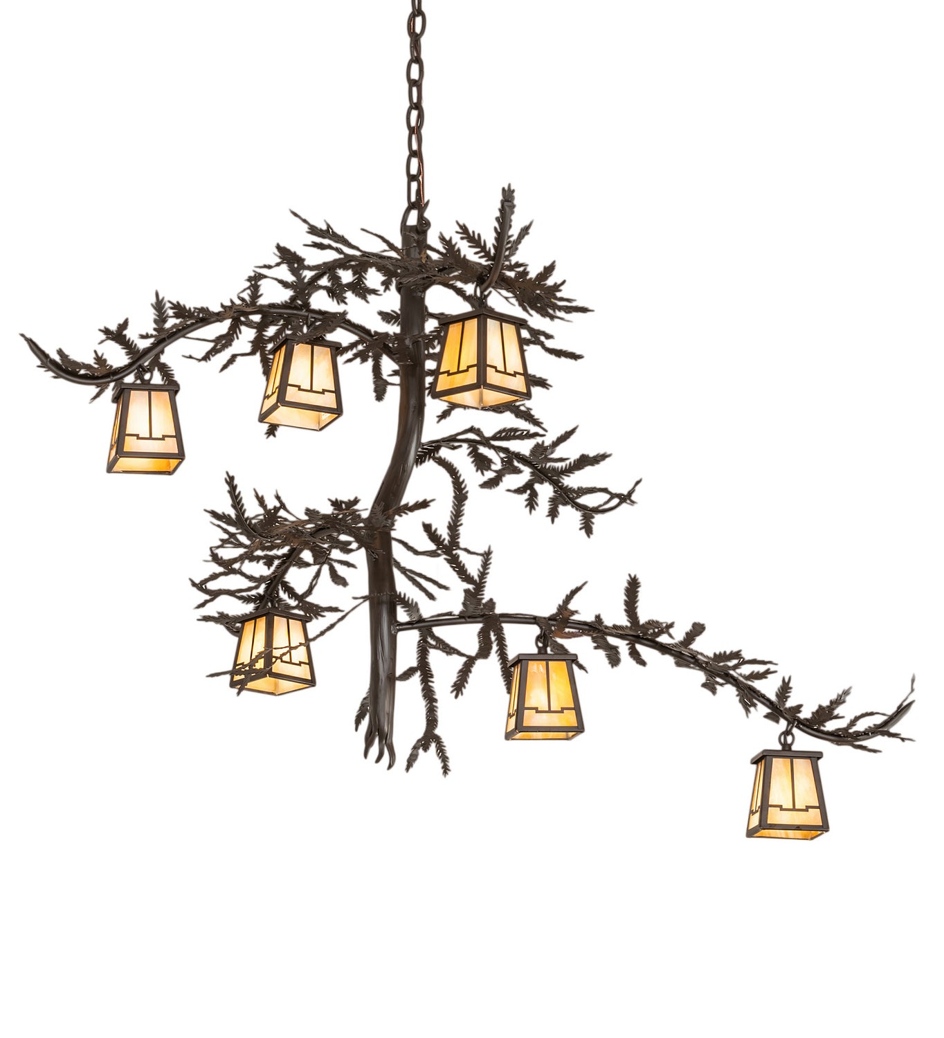 Meyda Tiffany - 253650 - Six Light Chandelier - Pine Branch - Oil Rubbed Bronze