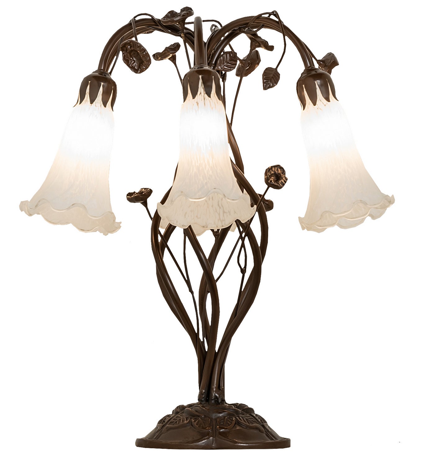 Meyda Tiffany - 255807 - Six Light Table Lamp - White - Mahogany Bronze