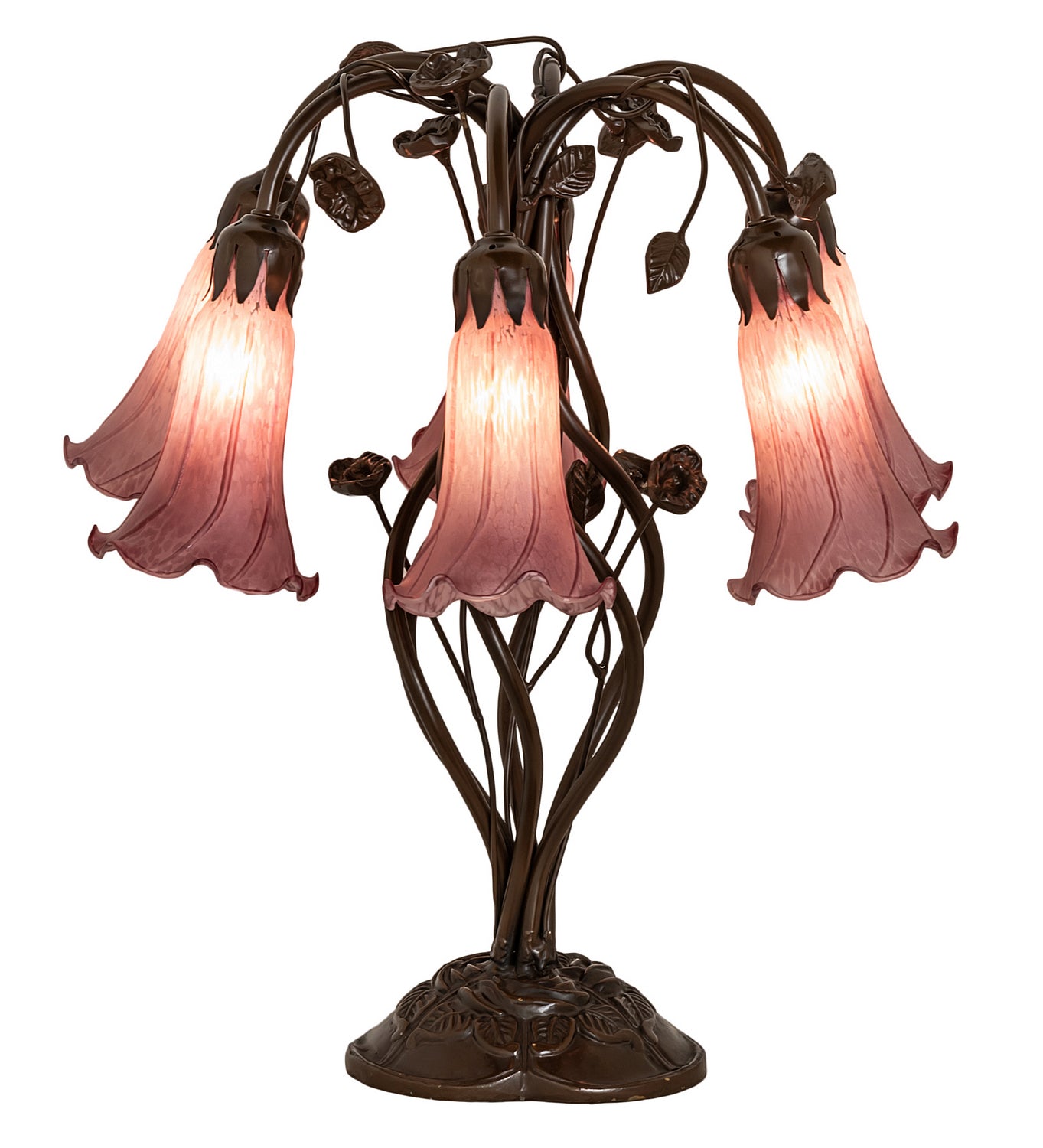 Meyda Tiffany - 255812 - Six Light Table Lamp - Lavender - Mahogany Bronze