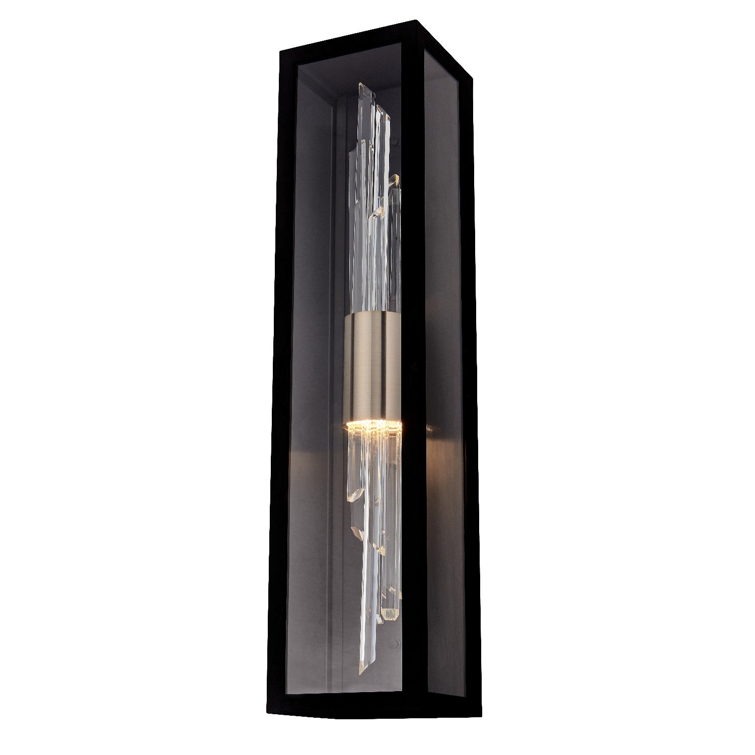 Allegri - 090421-023-FR001 - LED Outdoor Wall Sconce - Lucca Esterno - Matte Black with Brushed champagne gold