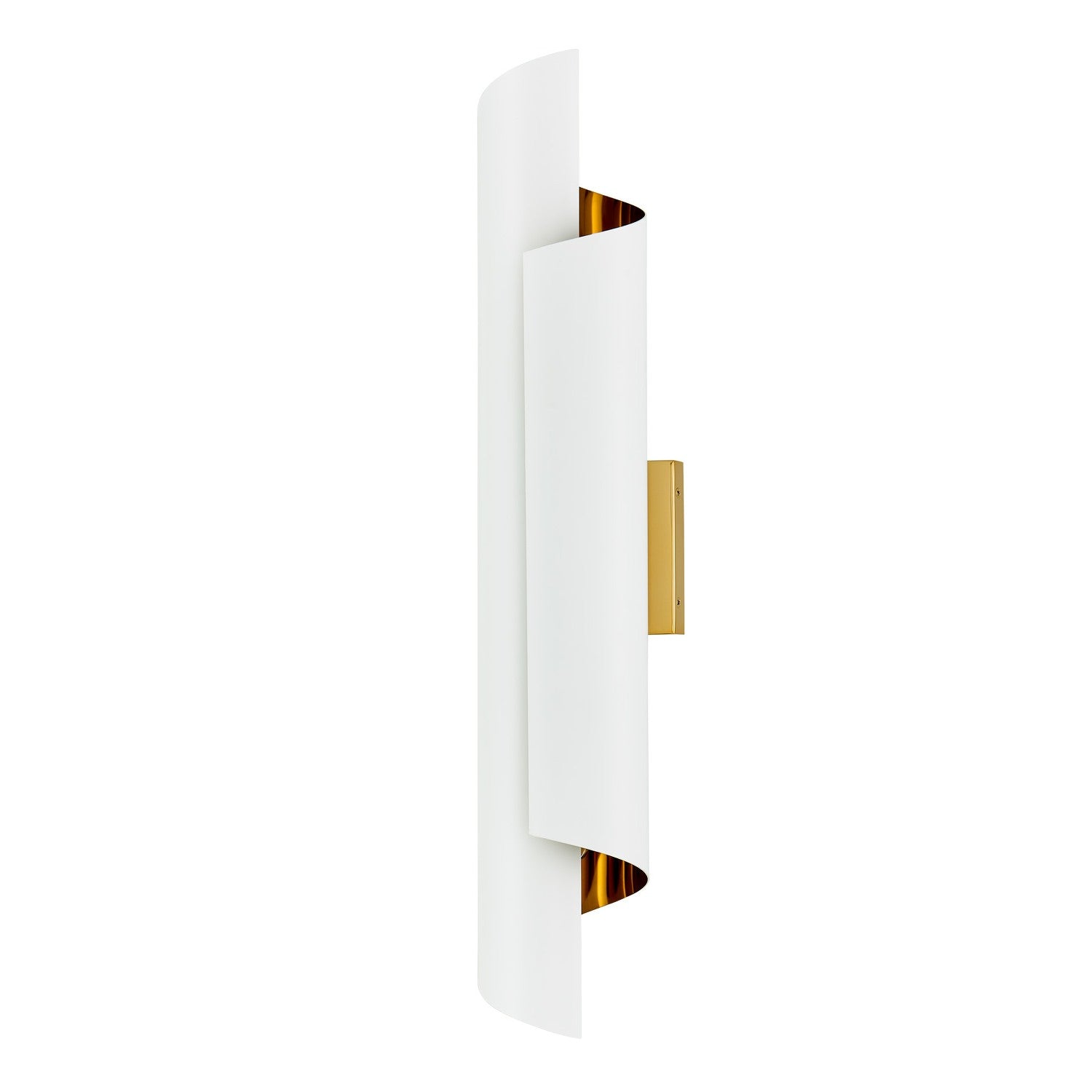 Kalco - 514721PBW - Two Light Wall Sconce - Piaga - Matte White and Polished Brass