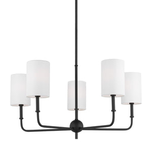 Visual Comfort Studio - 3109305-112 - Five Light Chandelier - Foxdale - Midnight Black