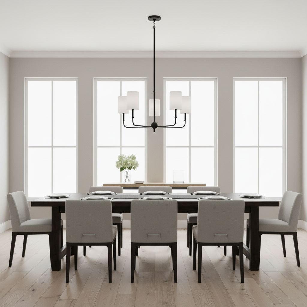 Visual Comfort Studio - 3109305-112 - Five Light Chandelier - Foxdale - Midnight Black
