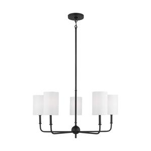 Visual Comfort Studio - 3109305-112 - Five Light Chandelier - Foxdale - Midnight Black