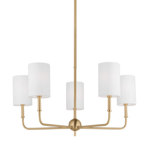 Visual Comfort Studio - 3109305-848 - Five Light Chandelier - Foxdale - Satin Brass