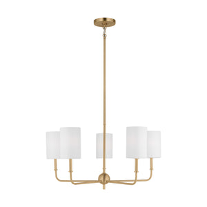 Visual Comfort Studio - 3109305-848 - Five Light Chandelier - Foxdale - Satin Brass