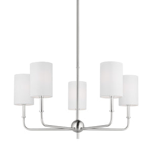 Visual Comfort Studio - 3109305-962 - Five Light Chandelier - Foxdale - Brushed Nickel