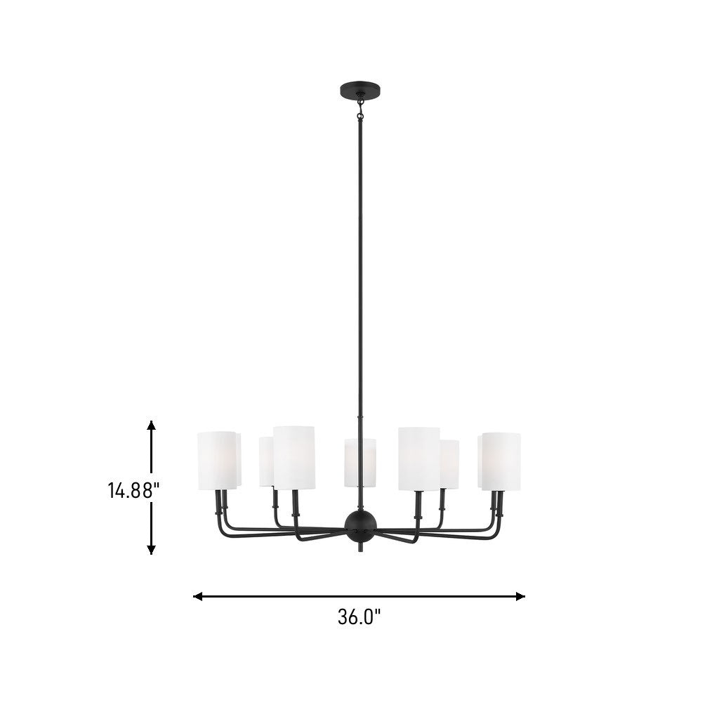 Visual Comfort Studio - 3109309-112 - Nine Light Chandelier - Foxdale - Midnight Black