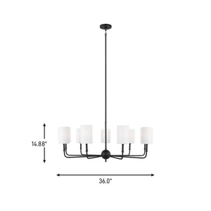 Visual Comfort Studio - 3109309-112 - Nine Light Chandelier - Foxdale - Midnight Black