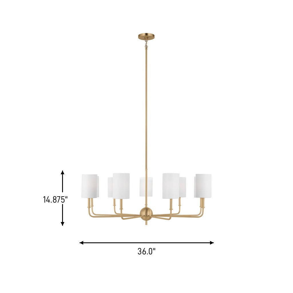 Visual Comfort Studio - 3109309-848 - Nine Light Chandelier - Foxdale - Satin Brass