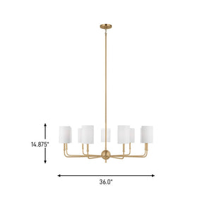 Visual Comfort Studio - 3109309-848 - Nine Light Chandelier - Foxdale - Satin Brass