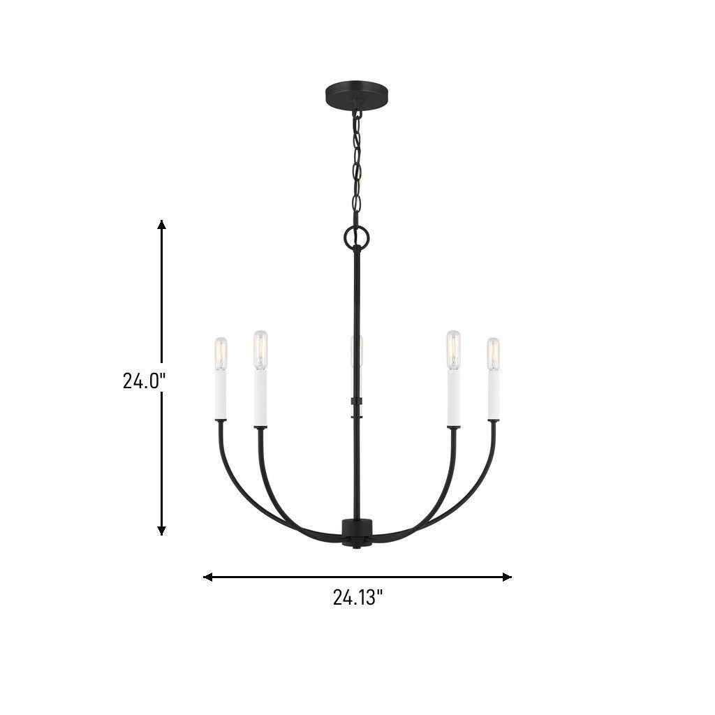 Visual Comfort Studio - 3167105-112 - Five Light Chandelier - Greenwich - Midnight Black