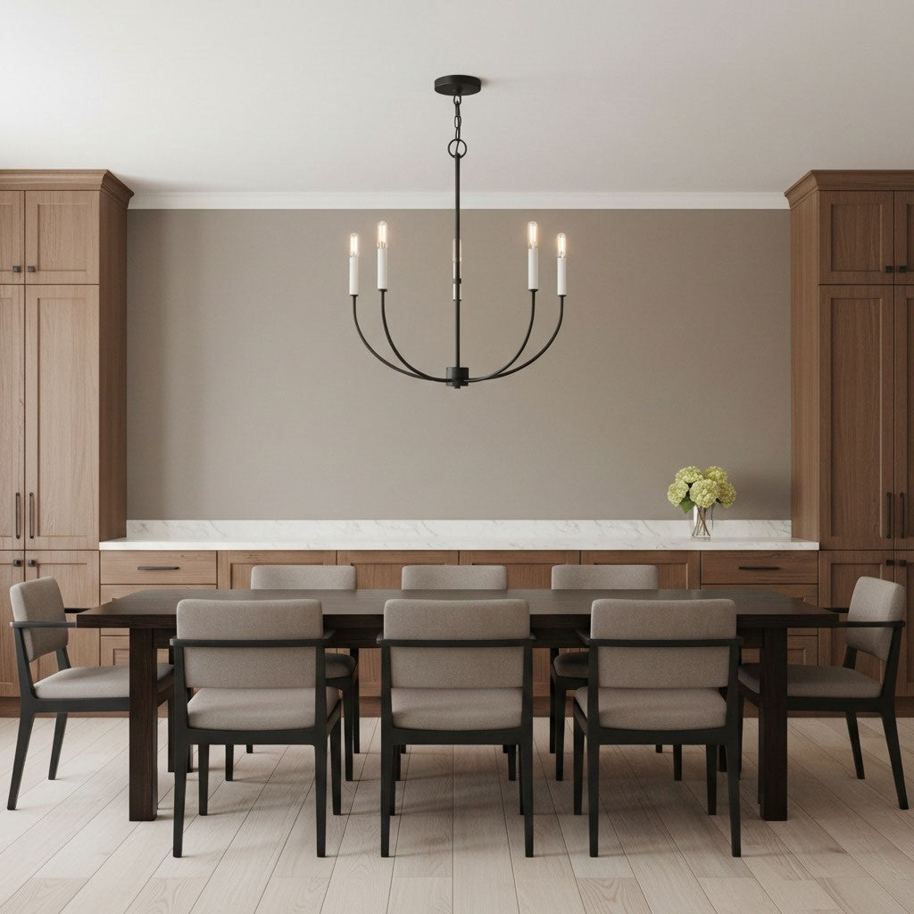 Visual Comfort Studio - 3167105-112 - Five Light Chandelier - Greenwich - Midnight Black