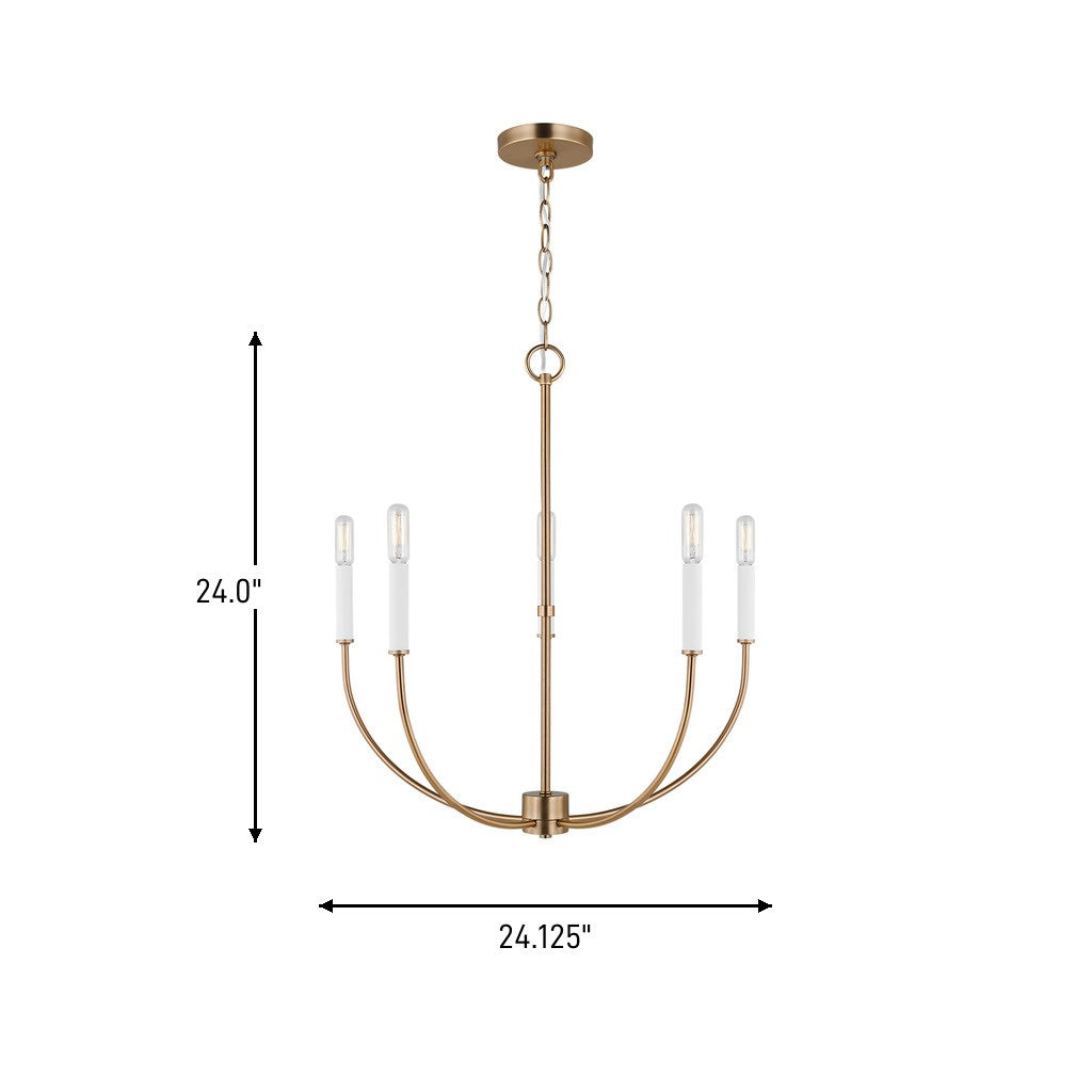 Visual Comfort Studio - 3167105-848 - Five Light Chandelier - Greenwich - Satin Brass