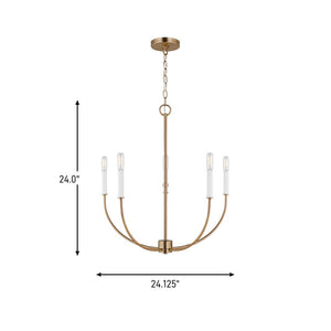Visual Comfort Studio - 3167105-848 - Five Light Chandelier - Greenwich - Satin Brass