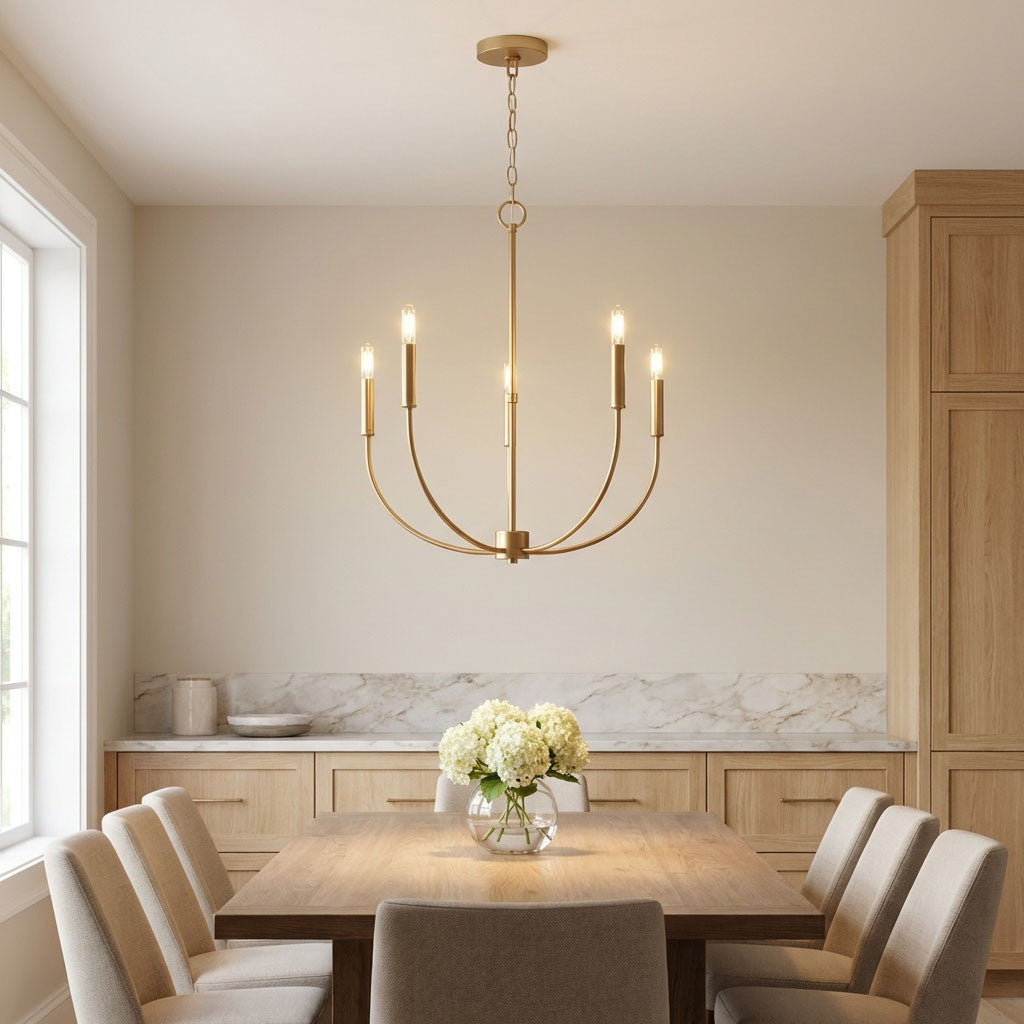 Visual Comfort Studio - 3167105-848 - Five Light Chandelier - Greenwich - Satin Brass
