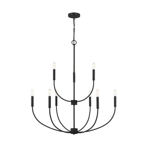 Visual Comfort Studio - 3167109-112 - Nine Light Chandelier - Greenwich - Midnight Black