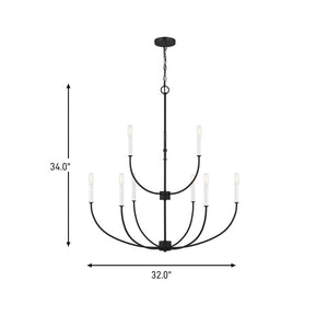 Visual Comfort Studio - 3167109-112 - Nine Light Chandelier - Greenwich - Midnight Black