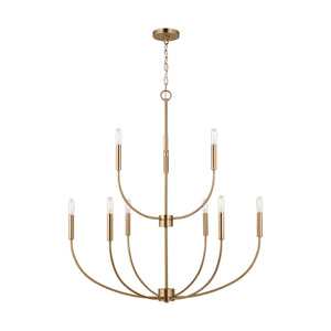 Visual Comfort Studio - 3167109-848 - Nine Light Chandelier - Greenwich - Satin Brass