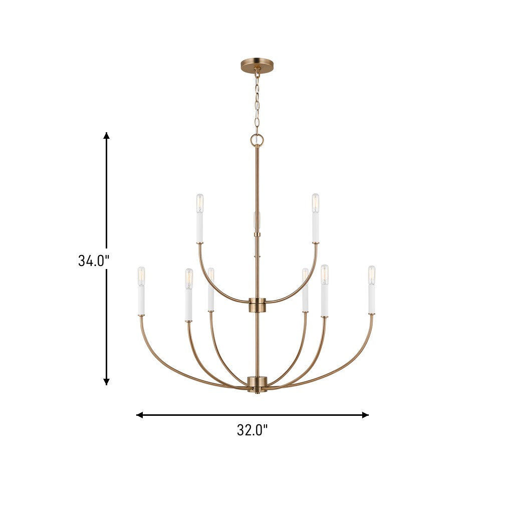 Visual Comfort Studio - 3167109-848 - Nine Light Chandelier - Greenwich - Satin Brass