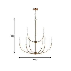 Visual Comfort Studio - 3167109-848 - Nine Light Chandelier - Greenwich - Satin Brass