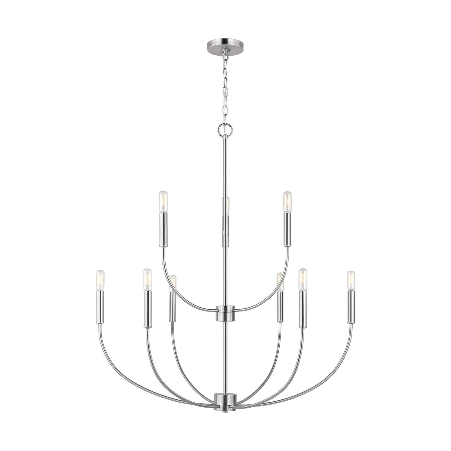 Visual Comfort Studio - 3167109-962 - Nine Light Chandelier - Greenwich - Brushed Nickel