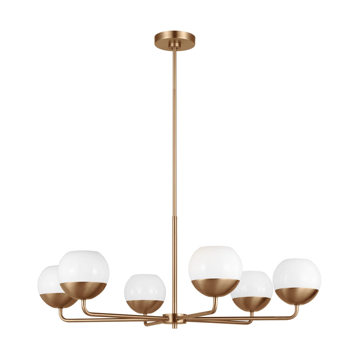 Visual Comfort Studio - 3168106-848 - Six Light Chandelier - Alvin - Satin Brass