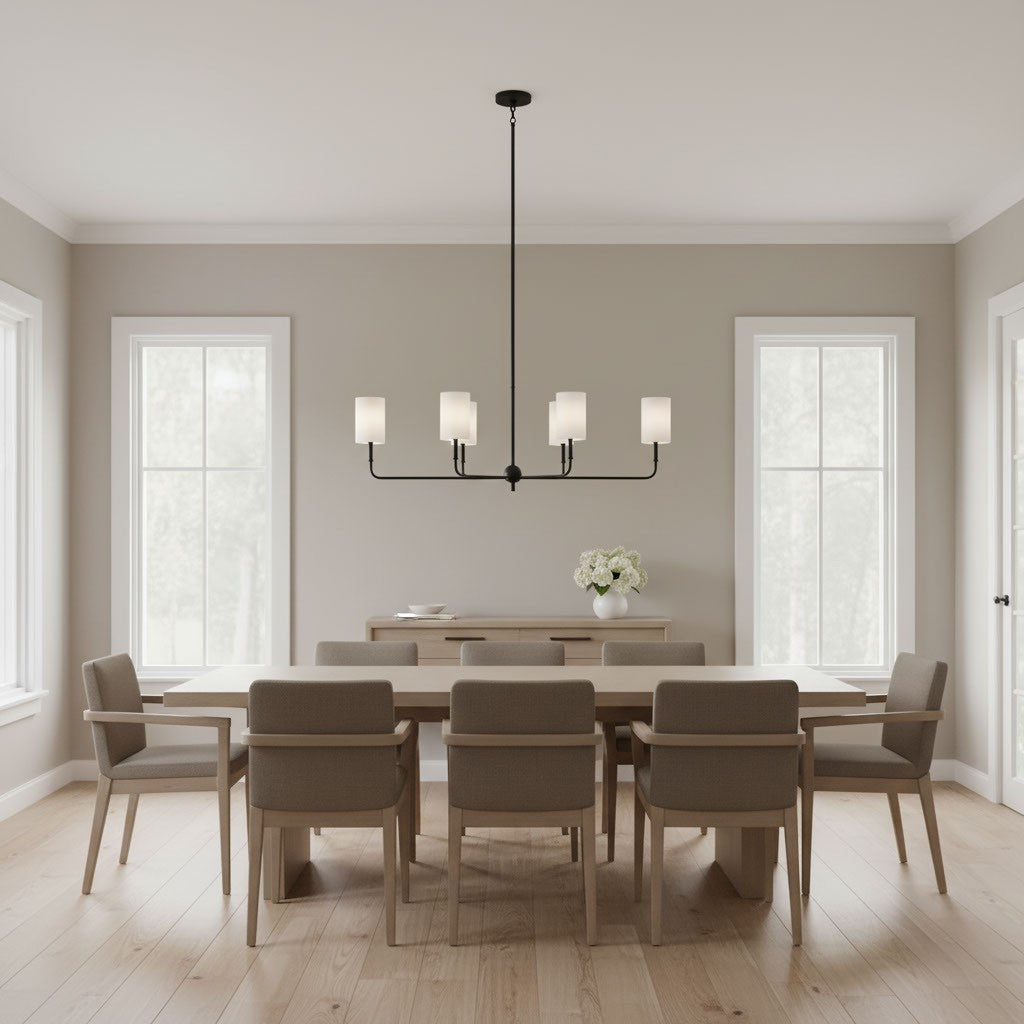 Visual Comfort Studio - 3609306-112 - Six Light Chandelier - Foxdale - Midnight Black