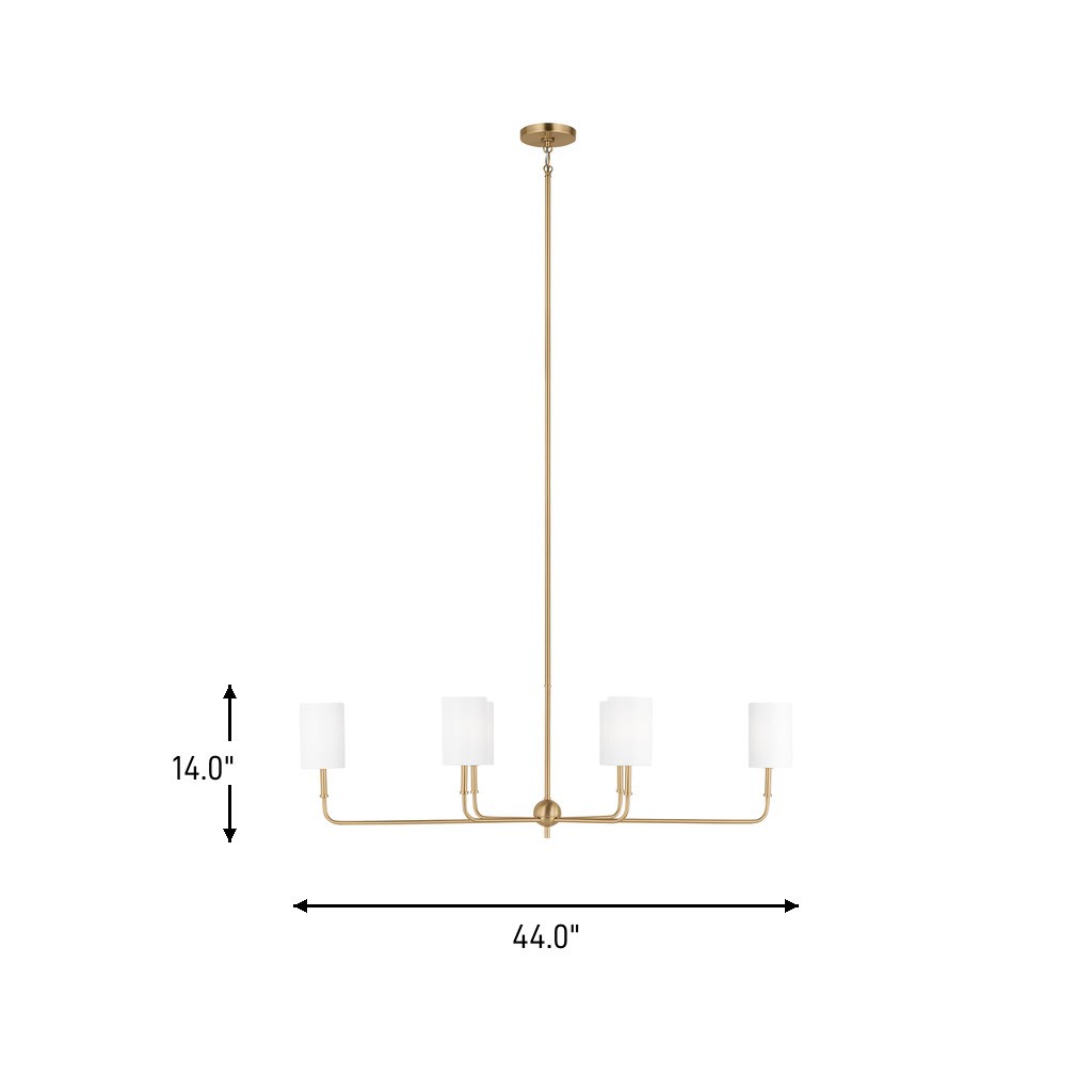 Visual Comfort Studio - 3609306-848 - Six Light Chandelier - Foxdale - Satin Brass