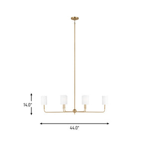 Visual Comfort Studio - 3609306-848 - Six Light Chandelier - Foxdale - Satin Brass