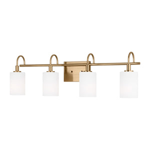 Visual Comfort Studio - 4457104-848 - Four Light Bath Vanity - Oak Moore - Satin Brass