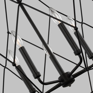 Visual Comfort Studio - 5334105-112 - Five Light Pendant - Zarra - Midnight Black