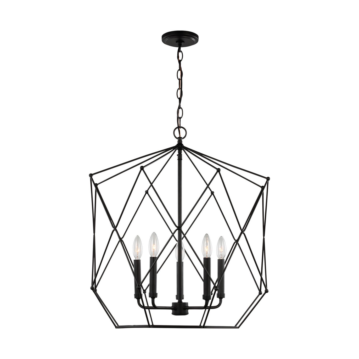 Visual Comfort Studio - 5334105-112 - Five Light Pendant - Zarra - Midnight Black