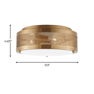 Visual Comfort Studio - 7532003-848 - Three Light Flush Mount - Vander - Satin Brass