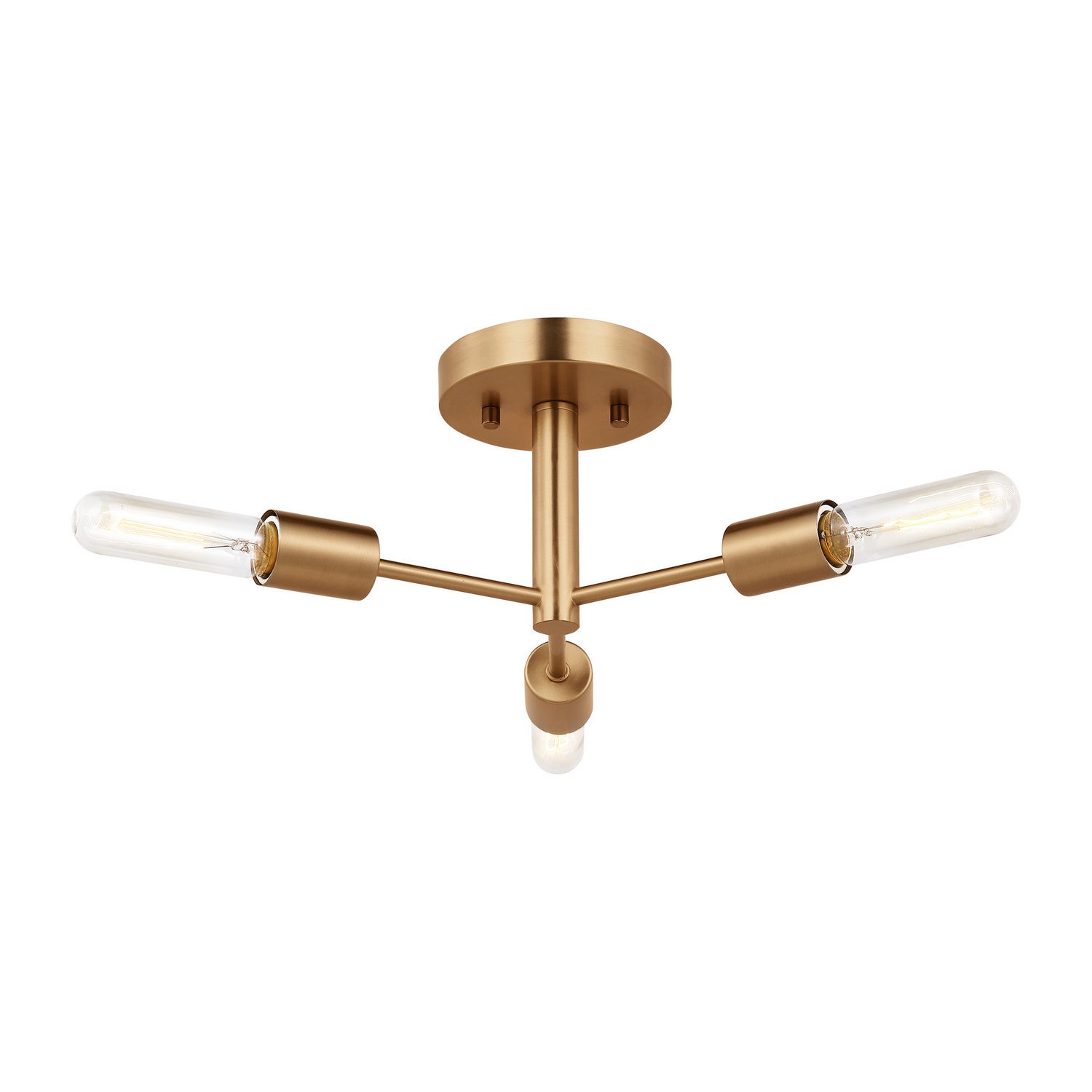 Visual Comfort Studio - 7700503-848 - Three Light Semi-Flush Mount - Axis - Satin Brass