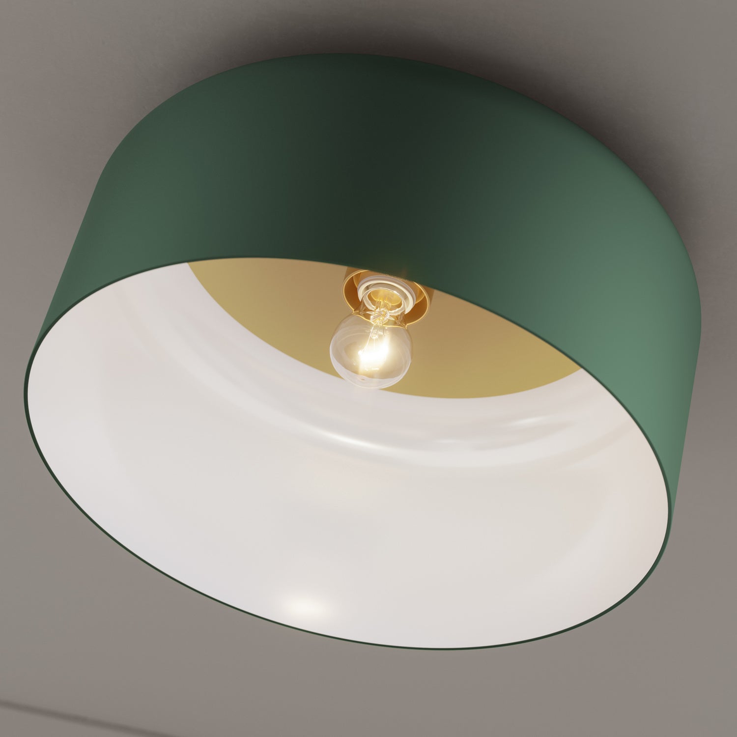 Visual Comfort Studio - 7705401-145 - One Light Flush Mount - Malone - Olive