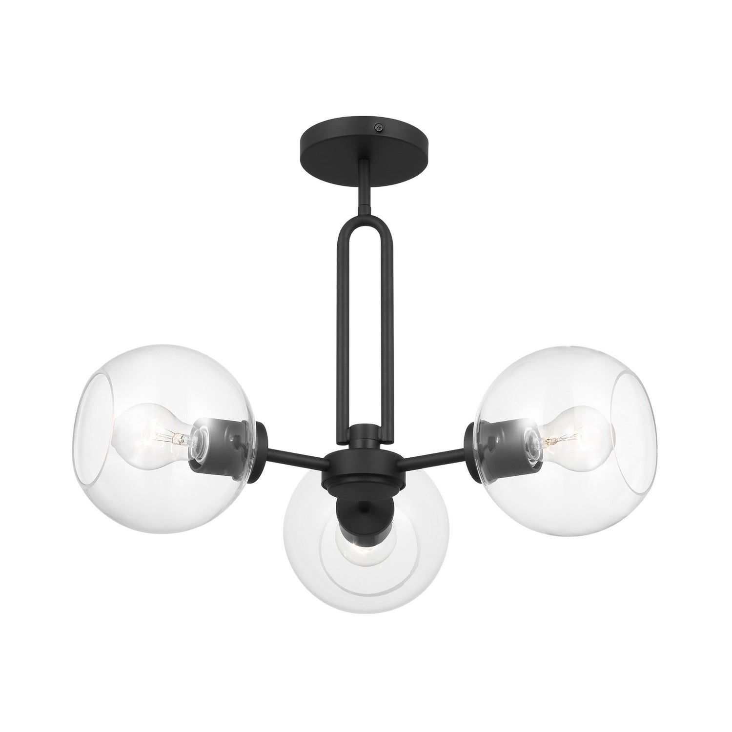 Visual Comfort Studio - 7755703-112 - Three Light Semi-Flush Mount - Codyn - Midnight Black